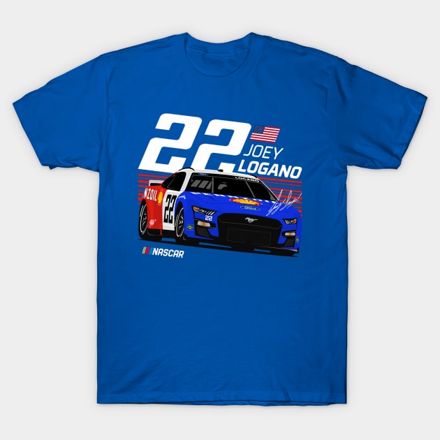 Joey Logano 22 Throwback T-Shirt by Erianna Bee